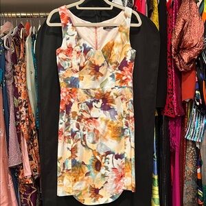 Black Halo Multicolor Floral Midi Dress